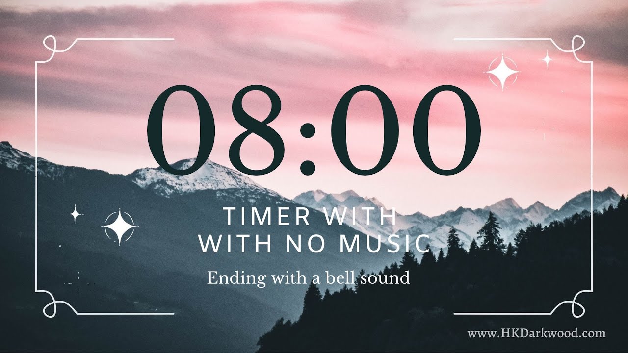 8 min writing timer, no music timer, let's get productive timer