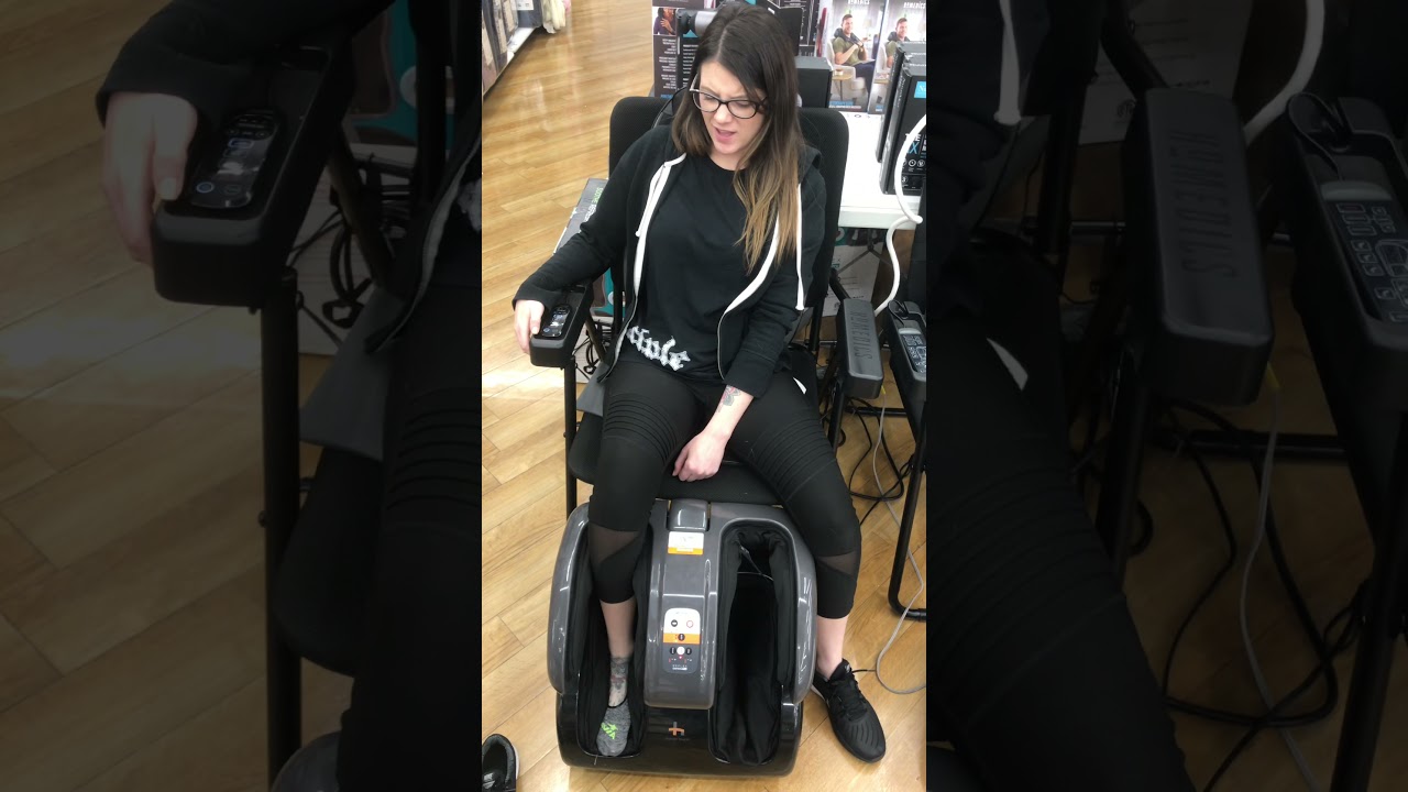Cute Girl Tries Out Massage Chair At Bed Bath & Beyond
