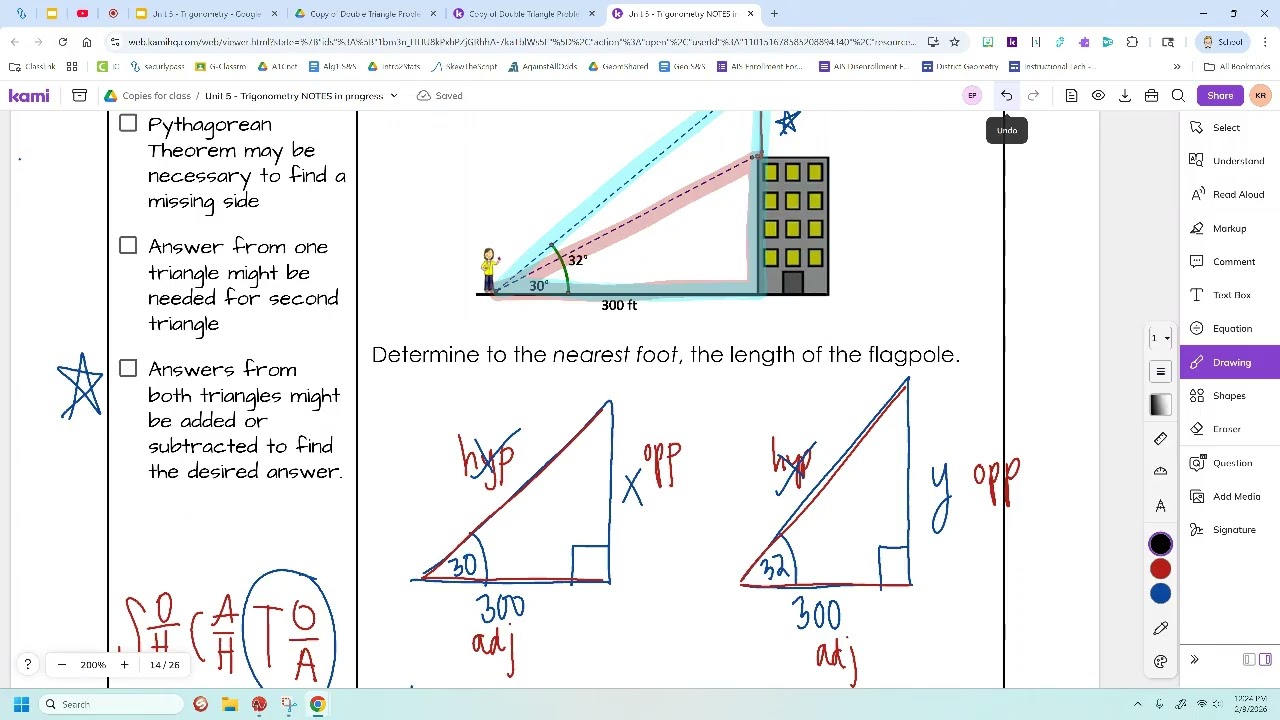 Unit 5 Lesson 5 - Double Triangle Problems