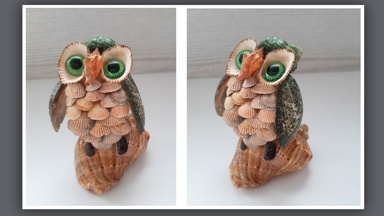 ПОДЕЛКИ ИЗ РАКУШЕК, DIY. ДЕКОР ИЗ РАКУШЕК СВОИМИ РУКАМИ. СОВА. КАК СДЕЛАТЬ СОВУ ИЗ РАКУШЕК
