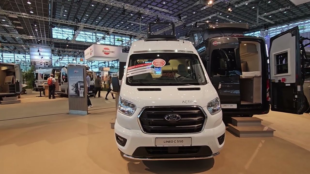 Tiny camper van with toilet, shower + kitchen. Burstner Lineo C550