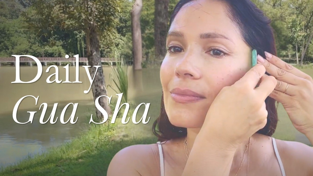 Full Face Gua Sha Tutorial (No Talking) | Sculpt, Depuff & Glow 