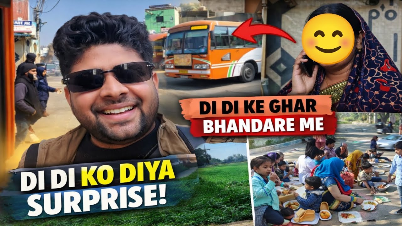 👉 Didi Ko Diya Surprise 😱 | Bhandare Me Gaye | Roadways Bus Travel Vlog | @VlogsBySOMESH #blog 