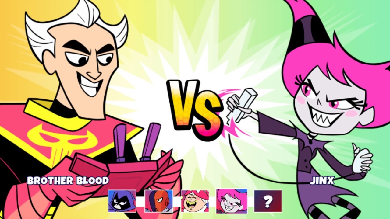 Teen Titans Go: Jump Jousts 2 - Brother Blood and Jinx, Who Has The Most Evil Bot (CN Games)