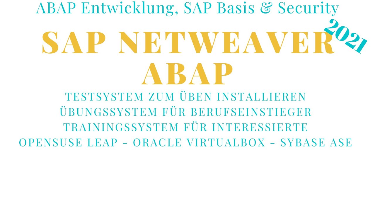 SAP NetWeaver ABAP Developer Edition | SAP Trainings System installieren