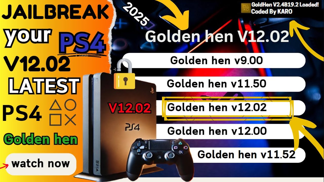 Джейлбрейк PS4 v12.02 последняя версия Goldenhen для всех моделей с USB
