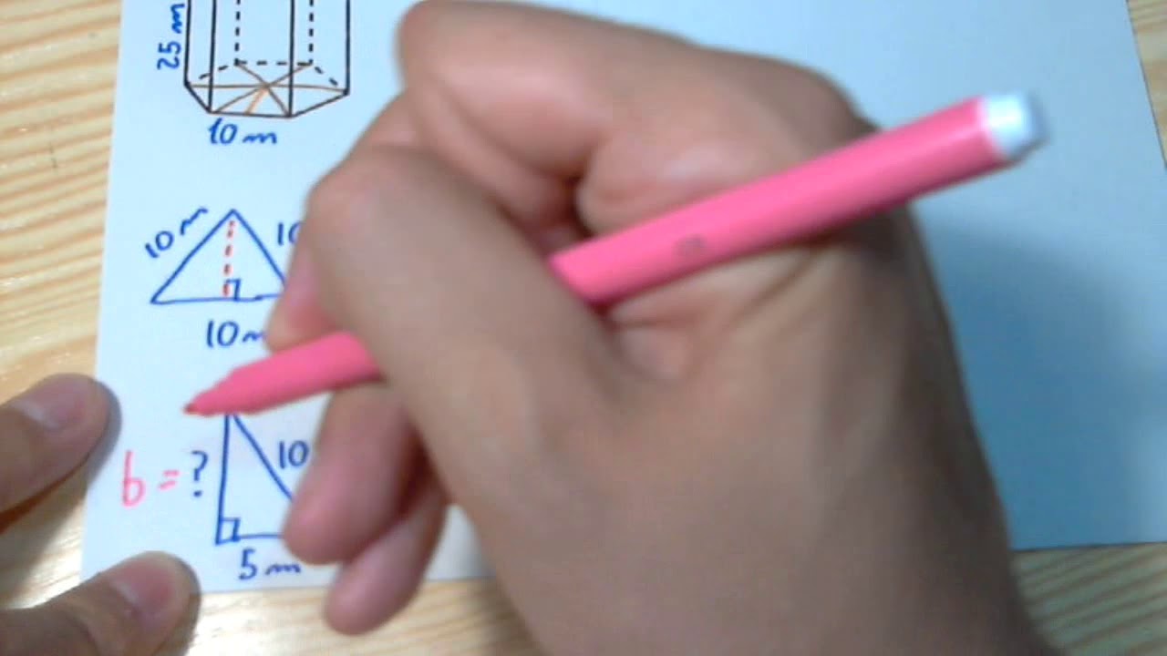 Calcular el área de un prisma hexagonal