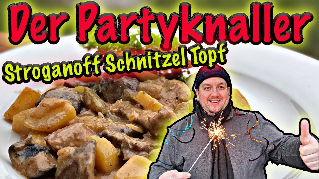 Stroganoff Schnitzel Partytopf aus dem Dutch Oven