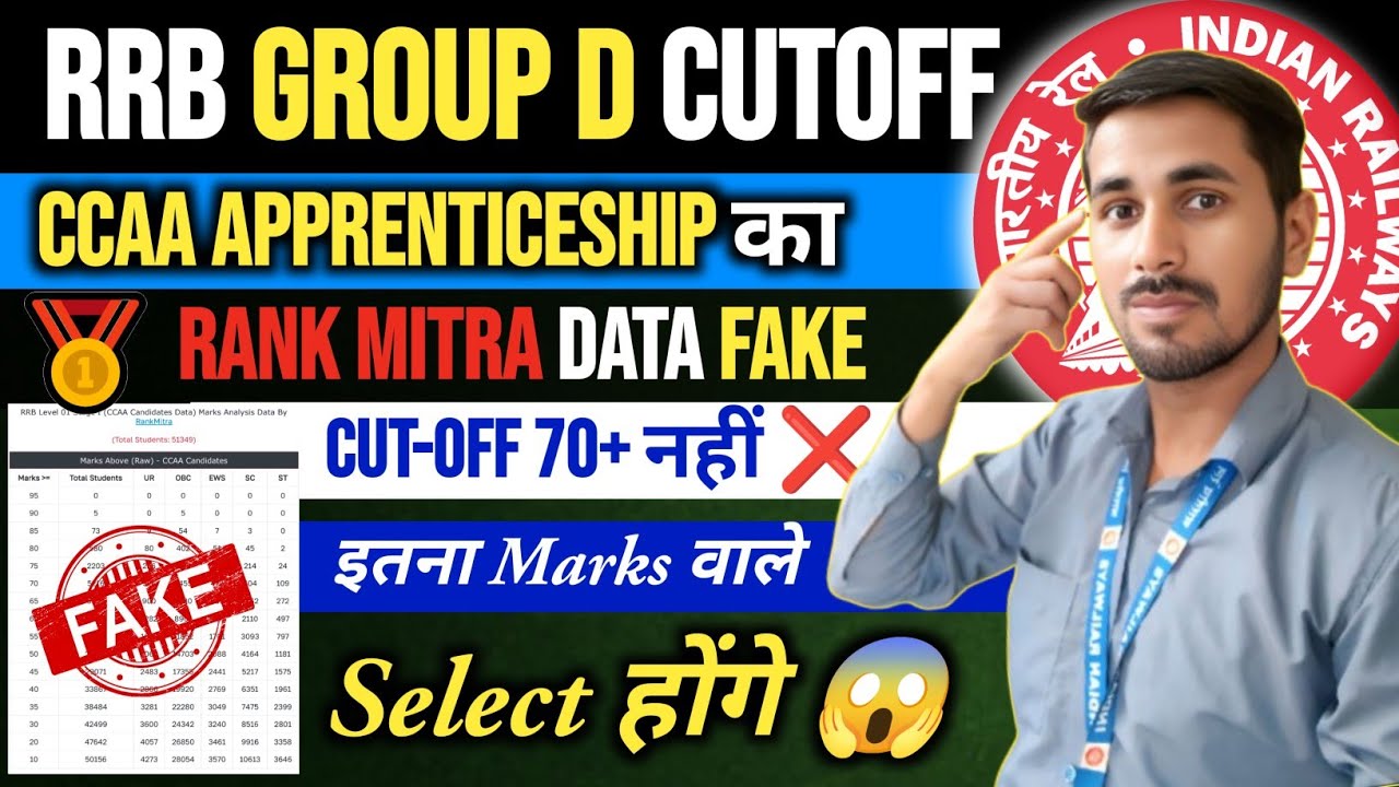 RRB Group D Cut Off | CCAA Apprenticeship Rank Mitra Data Fake? Sach Kya Hai!