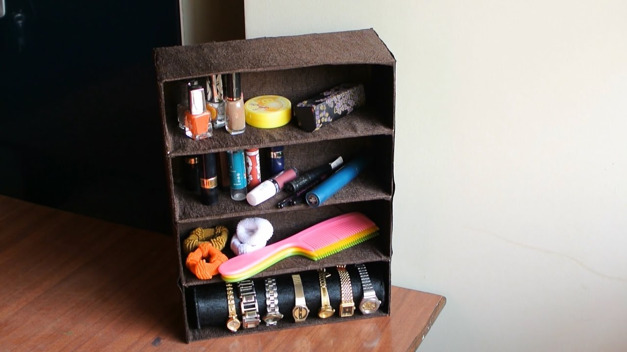 DIY Best out of waste - Dressing Table Organizer