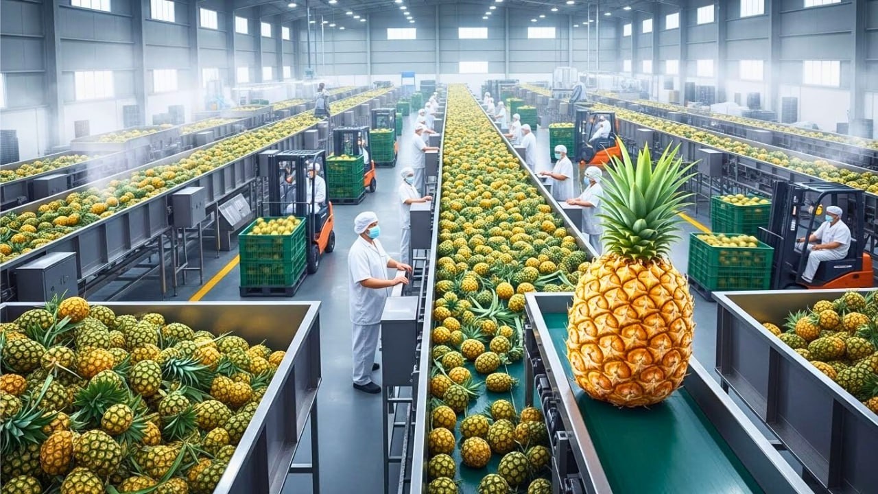 Inside the Giant Pineapple Factory From Plantation to Canned, Juice & Dried Snacks