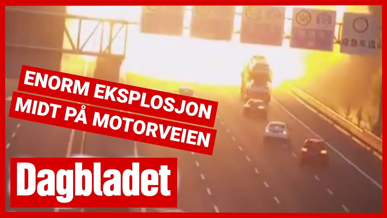 Enorm eksplosjon midt p&aring; motorveien