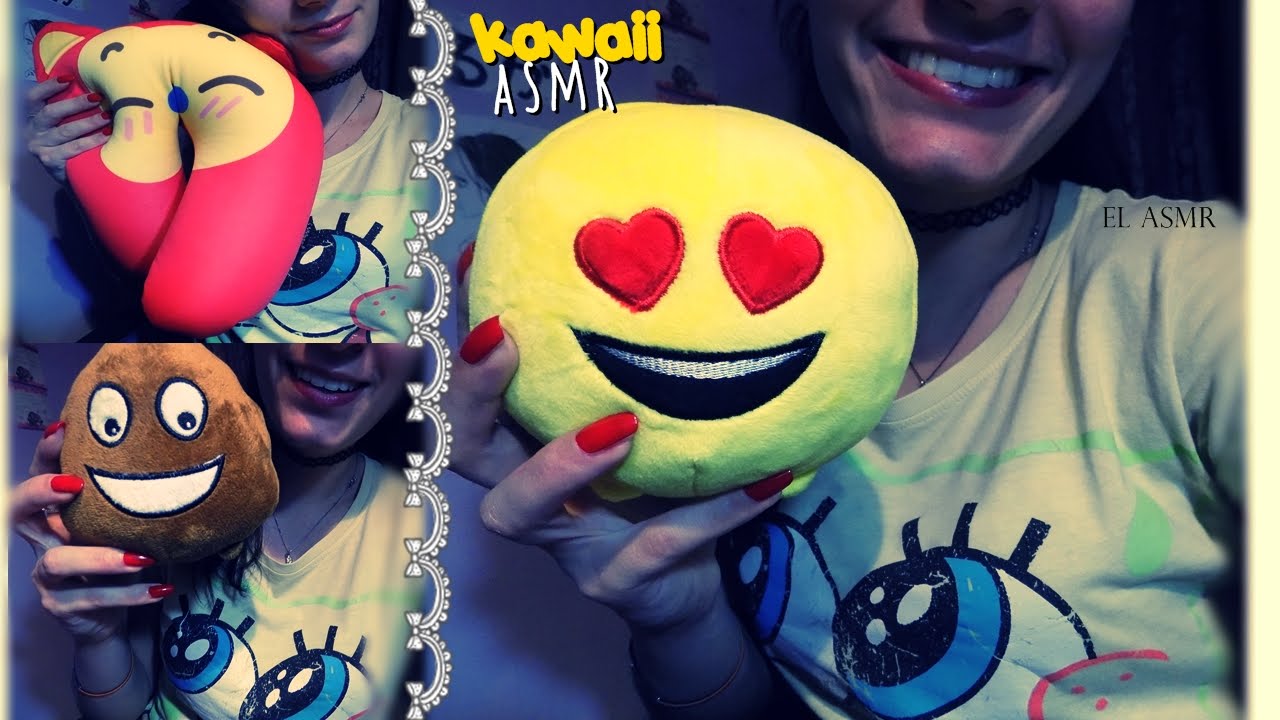 ASMR (italian♥) Intense Whispering & Kawaii objects (squishing pillow, scratching) ♡
