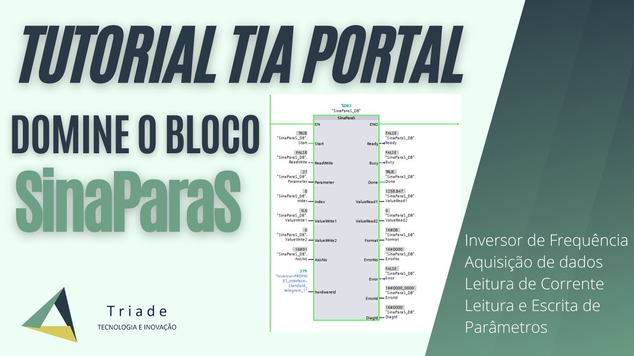 SINAPARAS CLP S7-1200 e Inversor de Frequência G120 e IHM em rede PROFINET