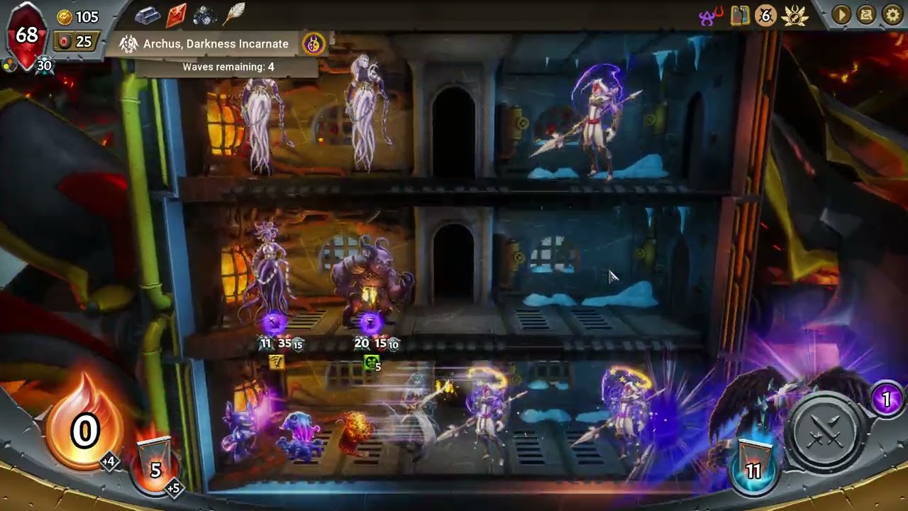 Monster Train - Archus Darkness incarnate boss fight - Covenant 1 Stygian/Hellhorned