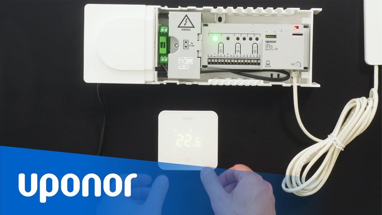 Uponor Smatrix, digitaalisen huonetermostaatin T-267 (T-247) ohjelmointi keskusyksikköön