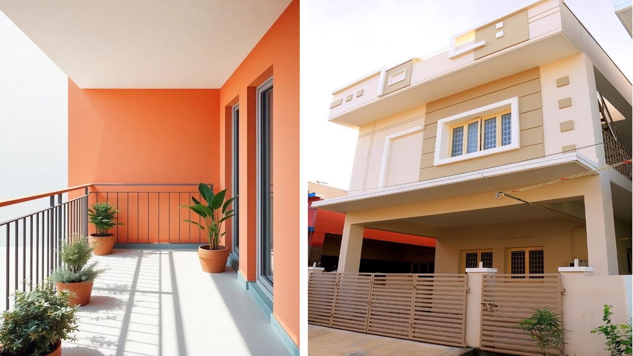 Light colour paint for house | Wall painting & accent wall Design | Exterior house paint color ideas
