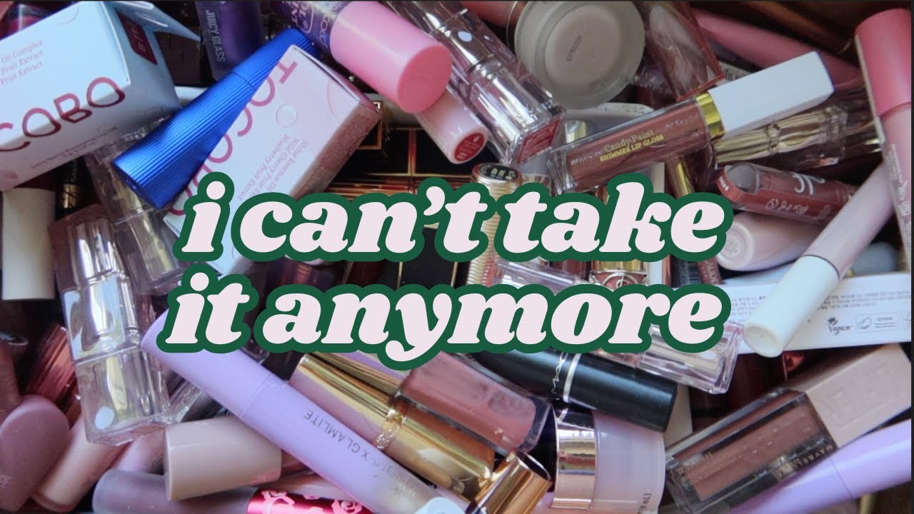 MAKEUP COLLECTION DECLUTTER 2025 // declutter of my lip products and *relaxing* swatch with me