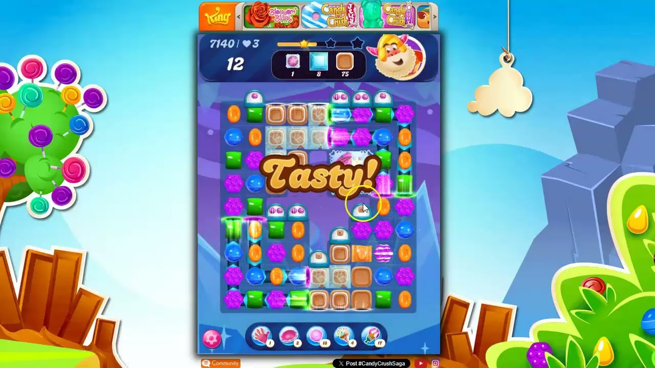 Candy Crush Level 7140 Talkthrough, 17 Moves 0 Boosters