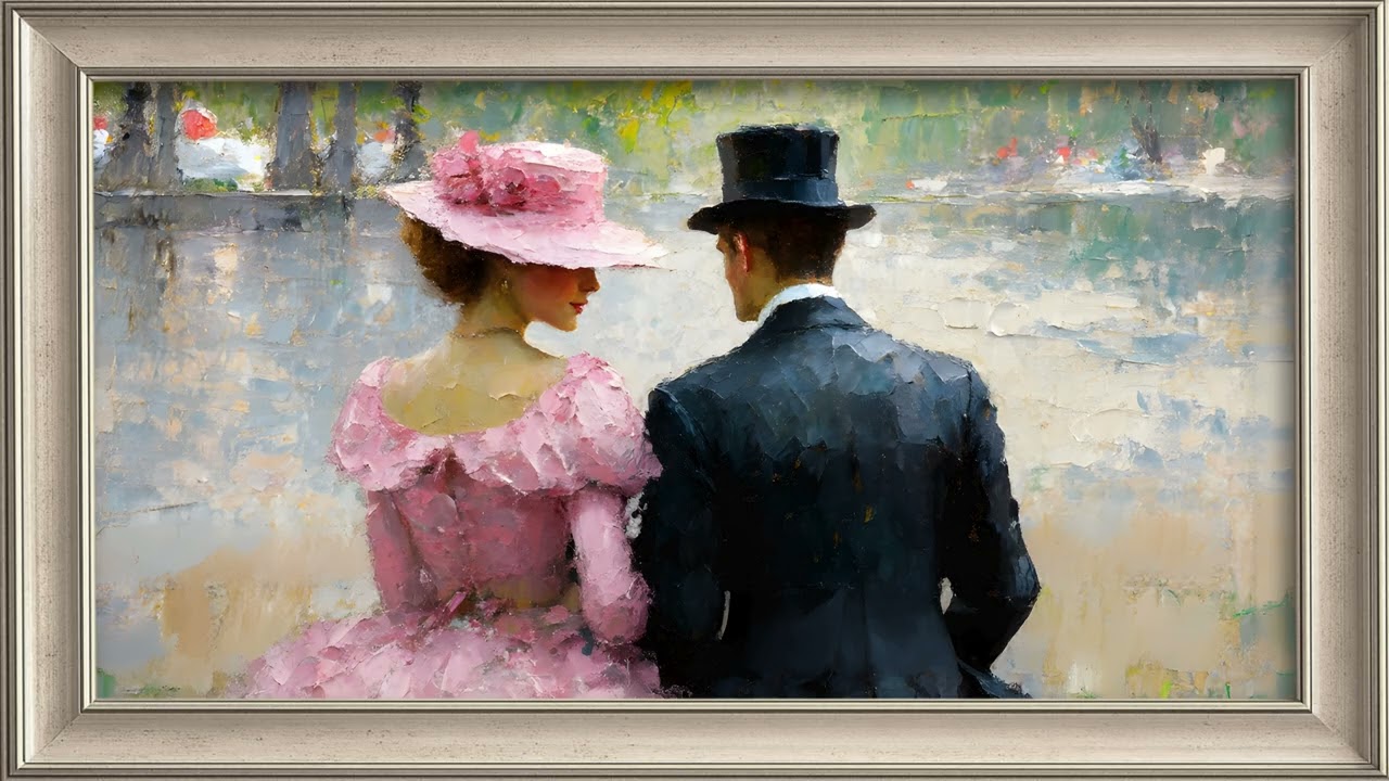 Vintage Passionate Romance Textured Oil Painting 4K Frame TV Art Screensaver TV Art decor