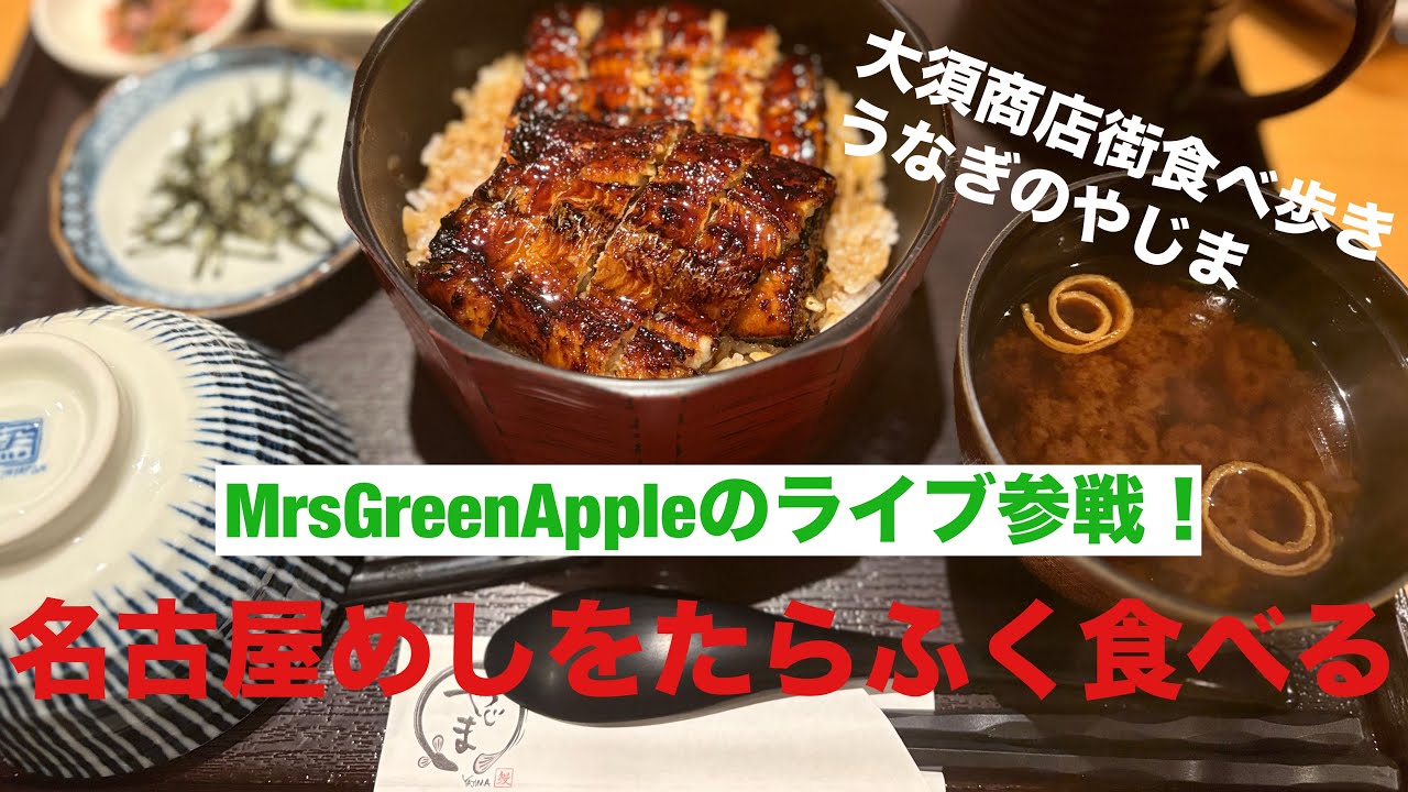 MrsGreenAppleドームツアー初参戦！in名古屋  その前に名古屋めし堪能 #ひつまぶし#大須商店街#食べ歩き#名古屋めし