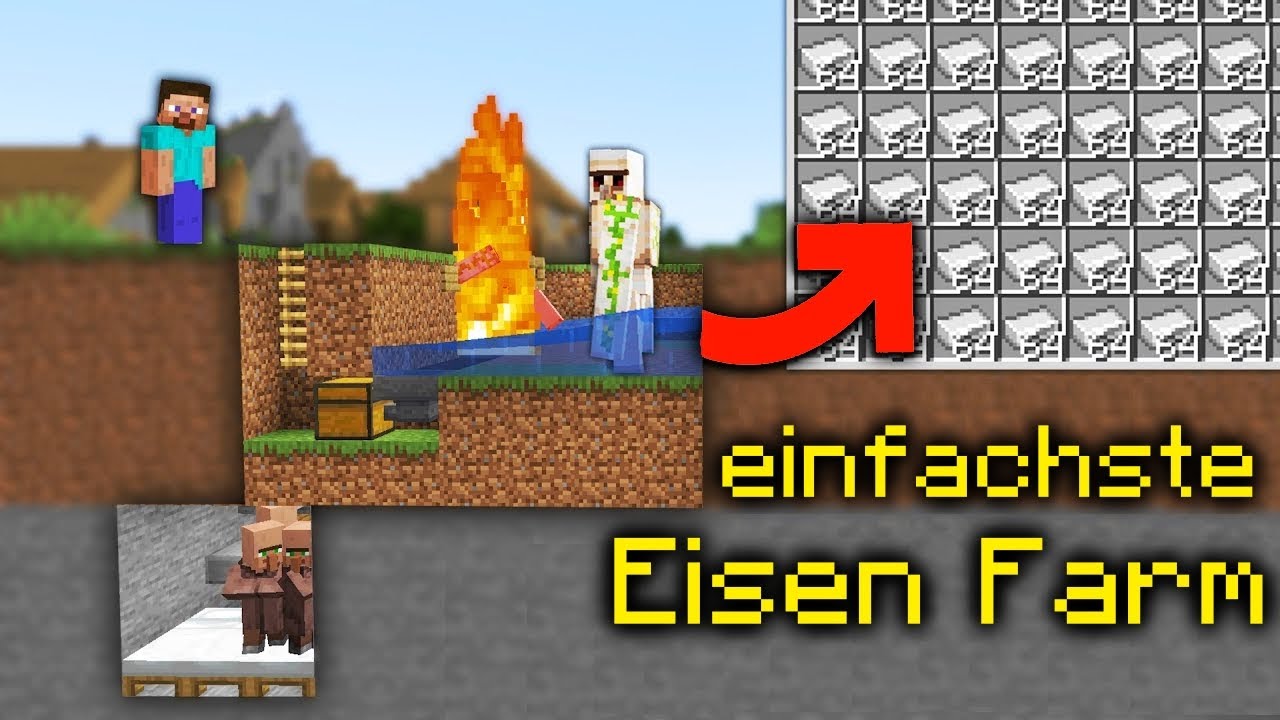 Die einfachste Eisenfarm in Minecraft bauen - einfache Minecraft Eisenfarm bauen Tutorial 1.19