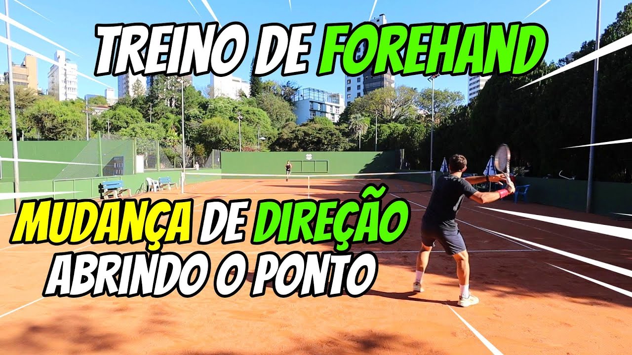 Treino de FOREHAND na cruzada e MUDANÇA DE DIREÇÃO na PARALELA com PONTOS /treino de TÊNIS COMENTADO