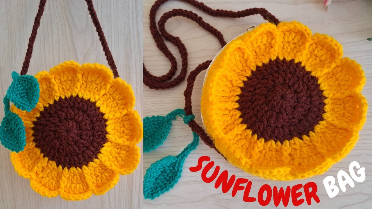 🌻 Crochet Sunflower Sling Bag Tutorial | Step-by-Step Crochet Bag for Beginners 🧶