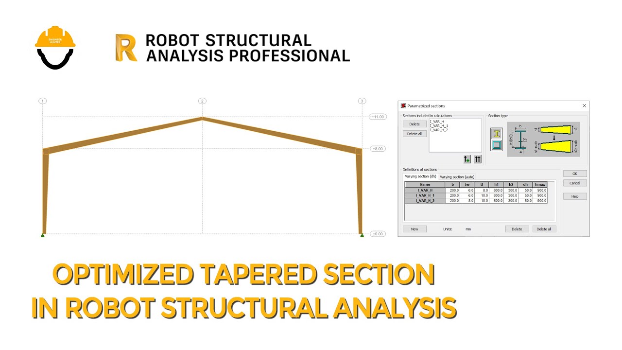 Optimized Tapered Section in Autodesk Robot Structural Analysis