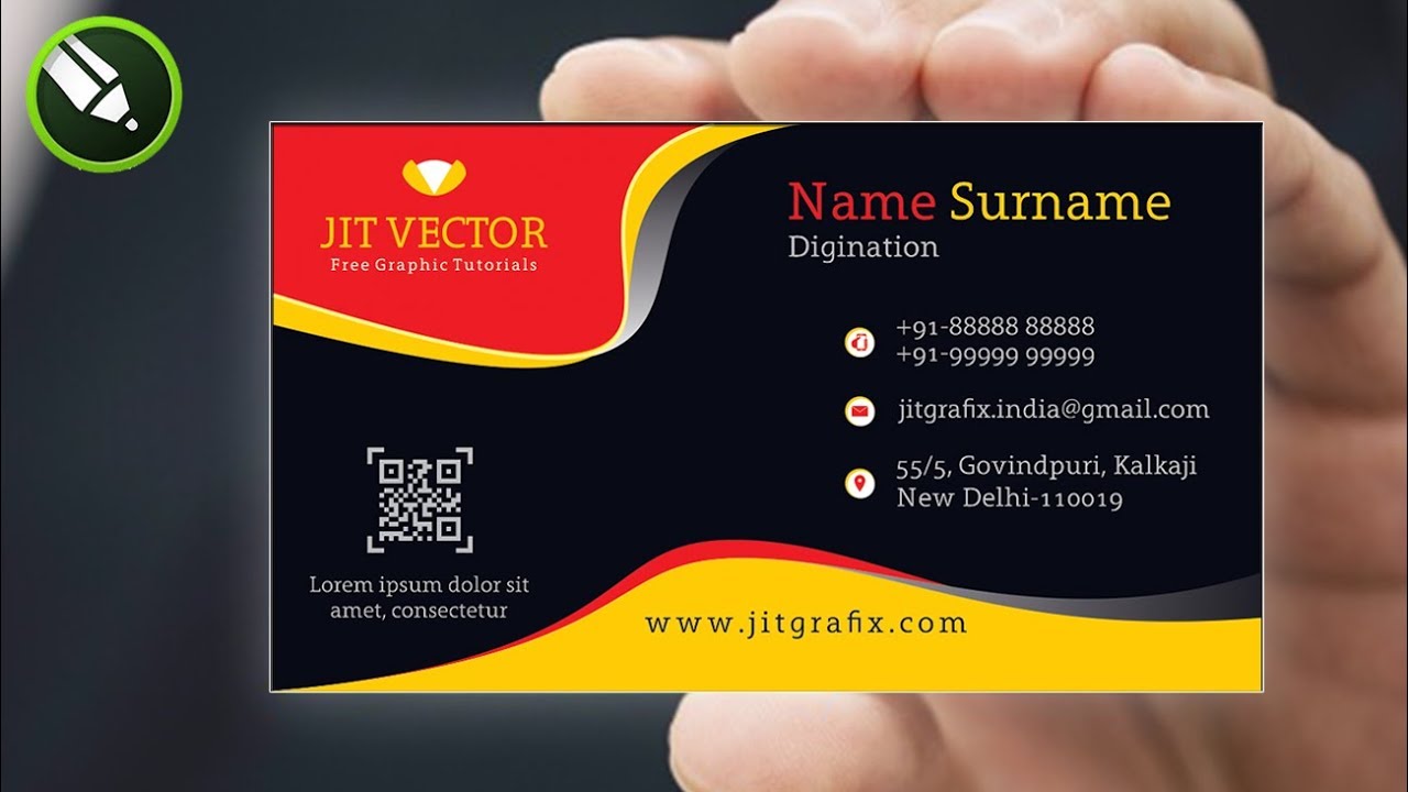 Professional Business Card Design in coreldraw ~Creative visiting Card tutorial Hindi