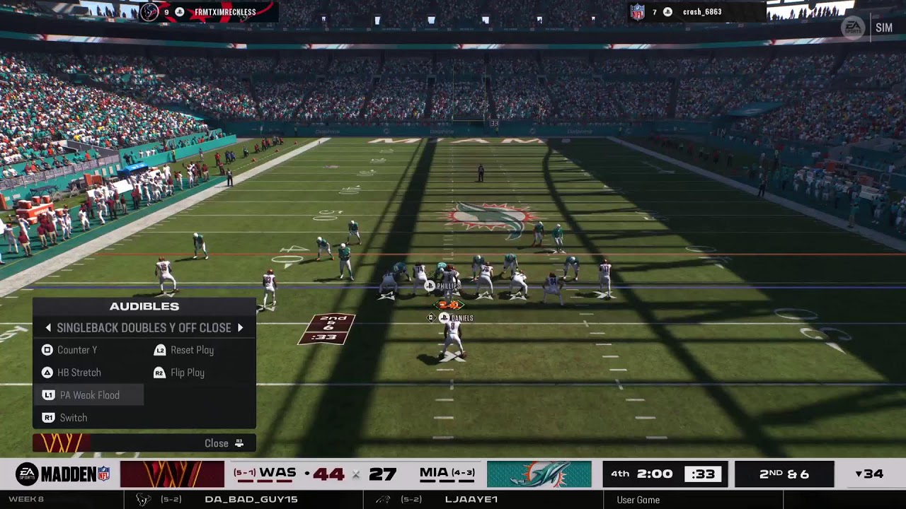 Commanders vs Dolphins Week 8 YR3 QBC