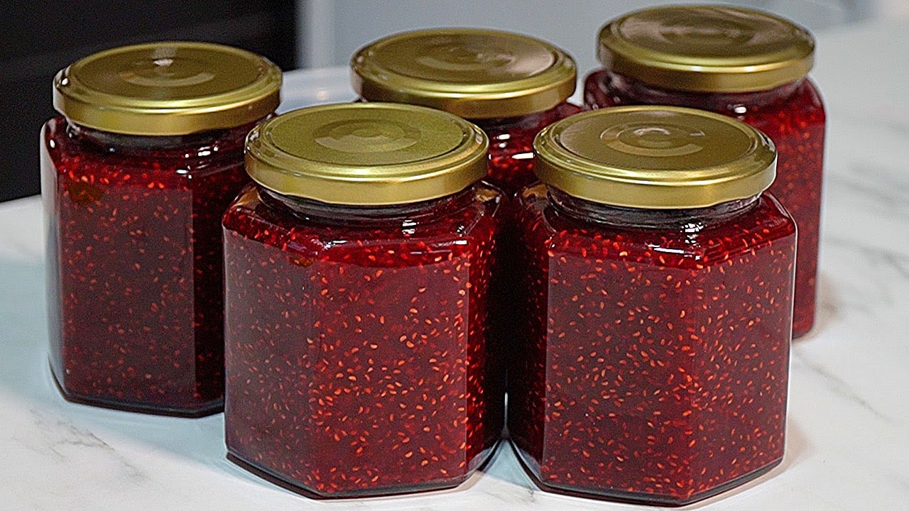 Raspberry Jam from Frozen Berries REDUCED SUGAR!