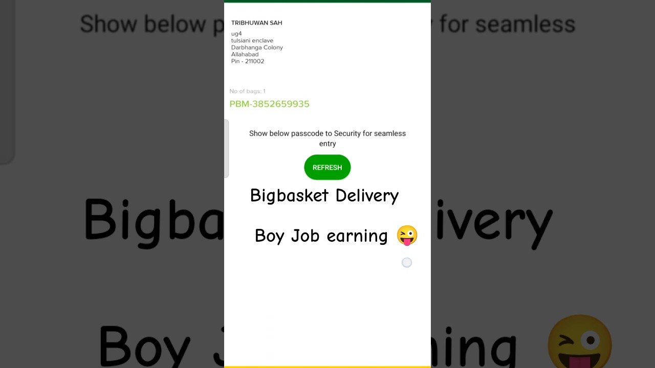 Bigbasket Delivery Boy Job 