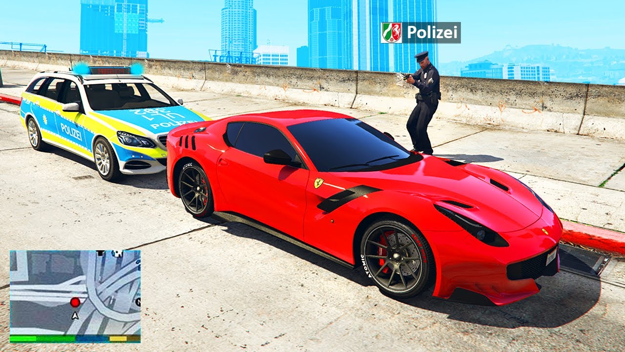 Polizeikontrolle im FERRARI in GTA 5 RP!
