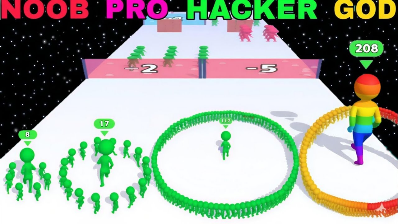 {Lv1-186}Amazing Gameplay 💚❤️|NOOB VS PRO VS HACKER VS GOD in Circles Run