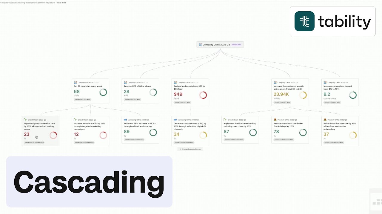 Align and cascade OKRs with Tability