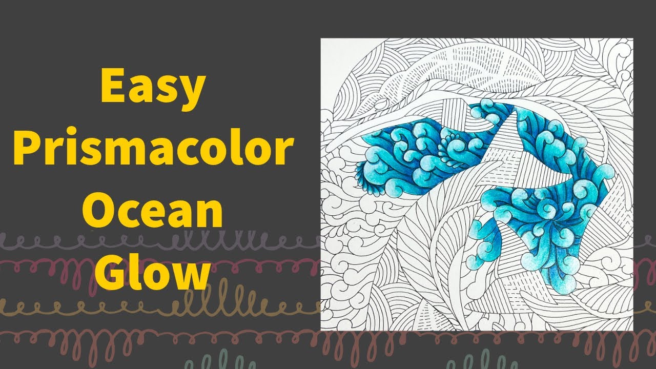 Как раскрасить океанские волны карандашами Prismacolor