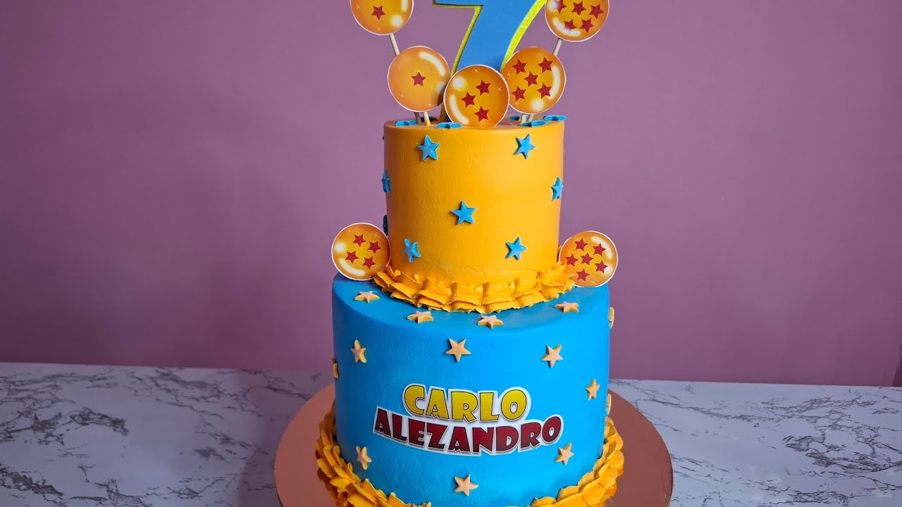 Pastel doble alto de dragón Ball z #viralcake #cakedecorating #parati #chantilly #foryou