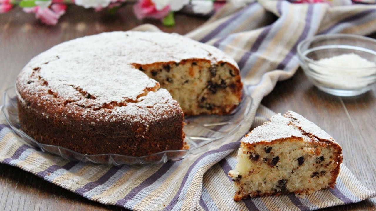 Torta ricotta e cocco e gocce di cioccolato  Senza glutine