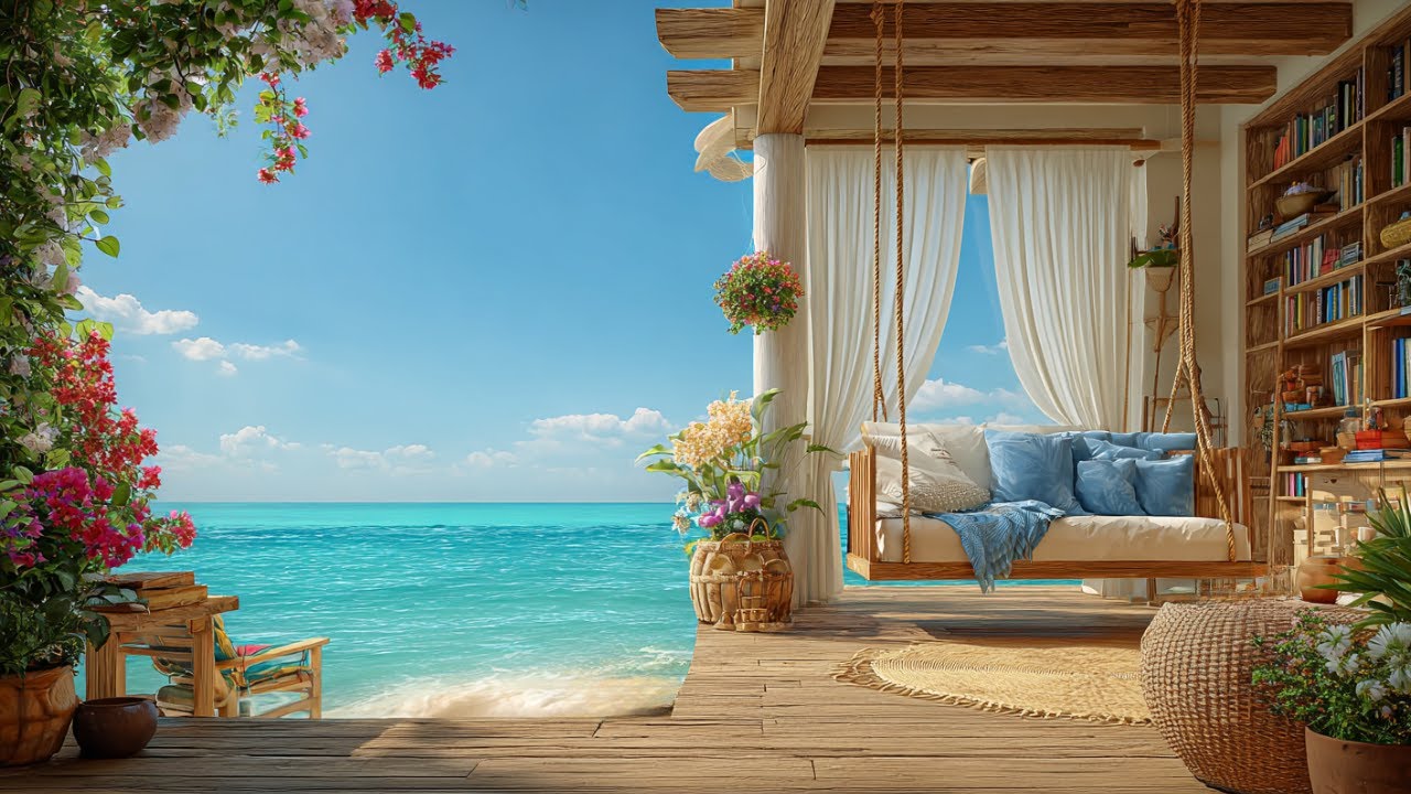 Oceanfront Porch Retreat | Ocean Sounds + Birdsong Ambience for Peaceful Focus & Calm
