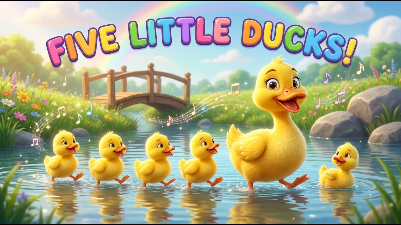 Five Little Ducks song 🦆💕  Newborn Baby Songs🎶 & Nursery Rhymes