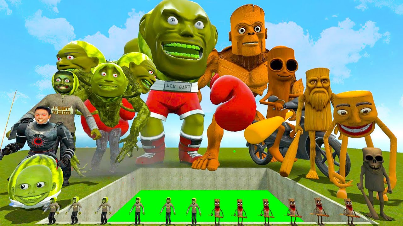 BIG HOLE TOXIC NEW ALL LIN GANG MELON VS ALL TUNG TUNG TUNG SAHUR SPARTAN KICKING in Garry's Mod!