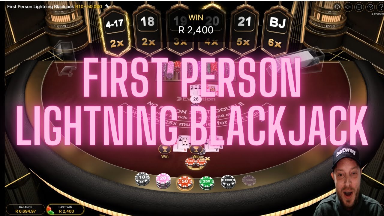 First Person Lightning Blackjack Big Win