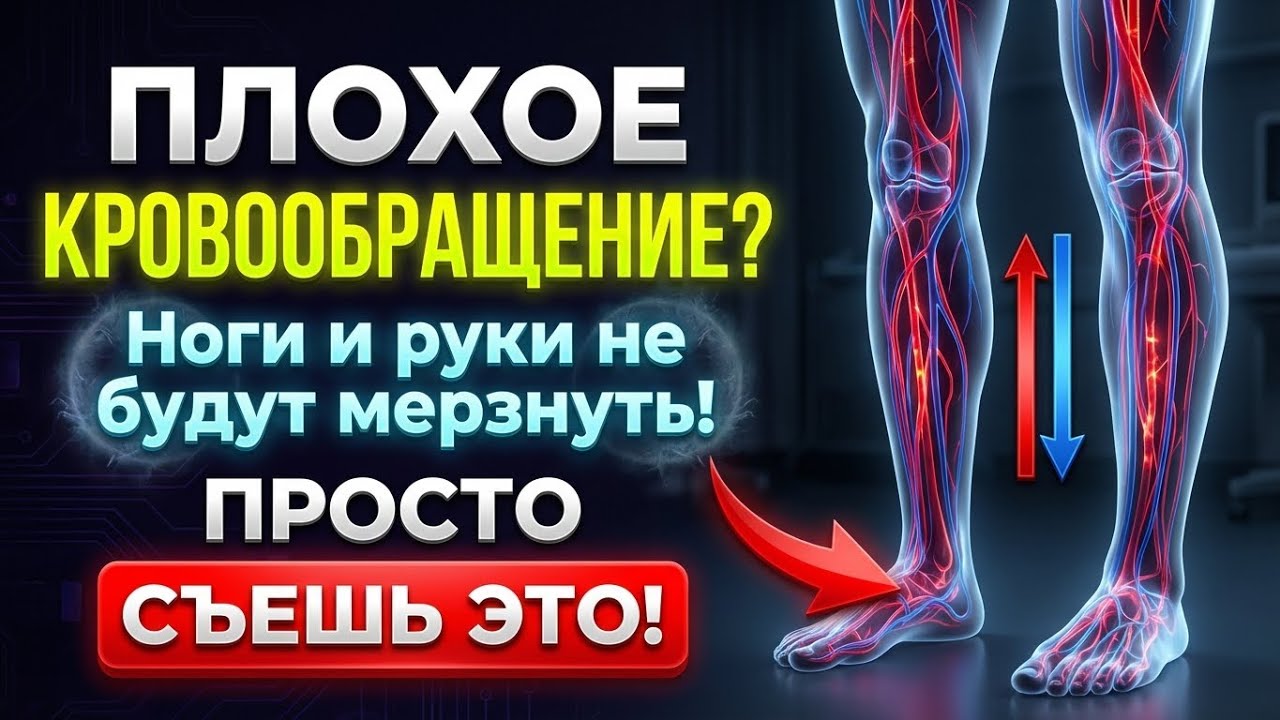 НОГИ больше НЕ БУДУТ МЕРЗНУТЬ! 5 ПРОДУКТОВ для МОЩНОГО КРОВОТОКА! Метод ЯПОНСКОГО ДОКТОРА!