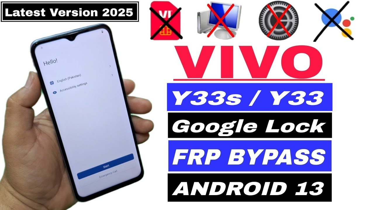 VIVO Y33s FRP Bypass Without PC | VIVO Y33/ Y33s Google Lock Android 13 2025| Y33s Settings Not Work