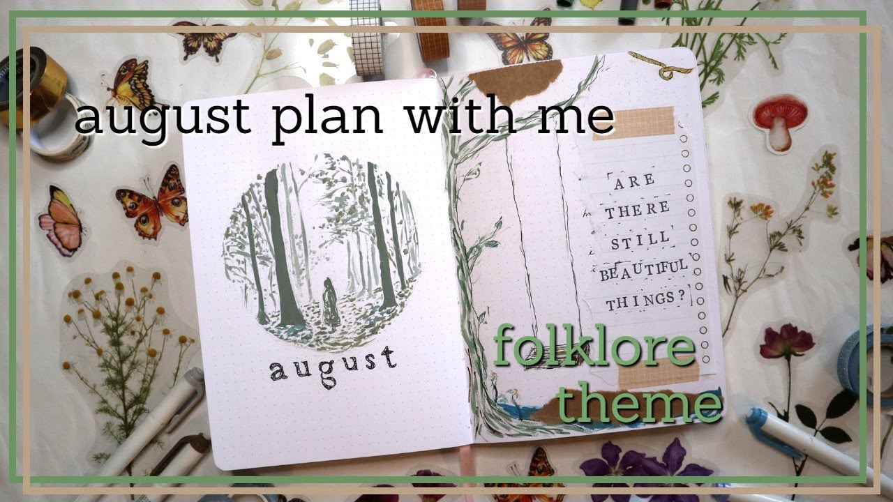 august plan with me 🌲 folklore by taylor swift theme