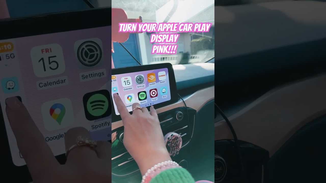 Make your Apple Car Play Display PINK! #pinkapplecarplay #applecarplay #pinkscreen