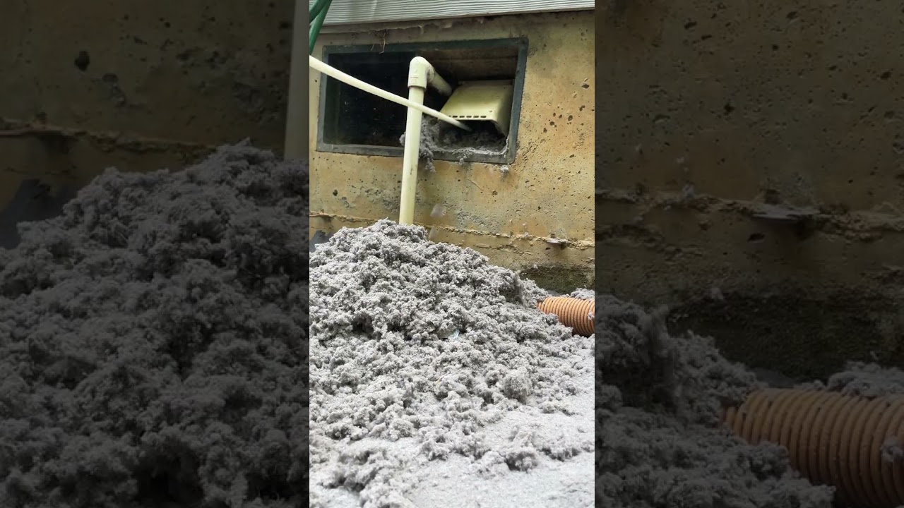Satisfying dryer vent cleaning, so much lint!