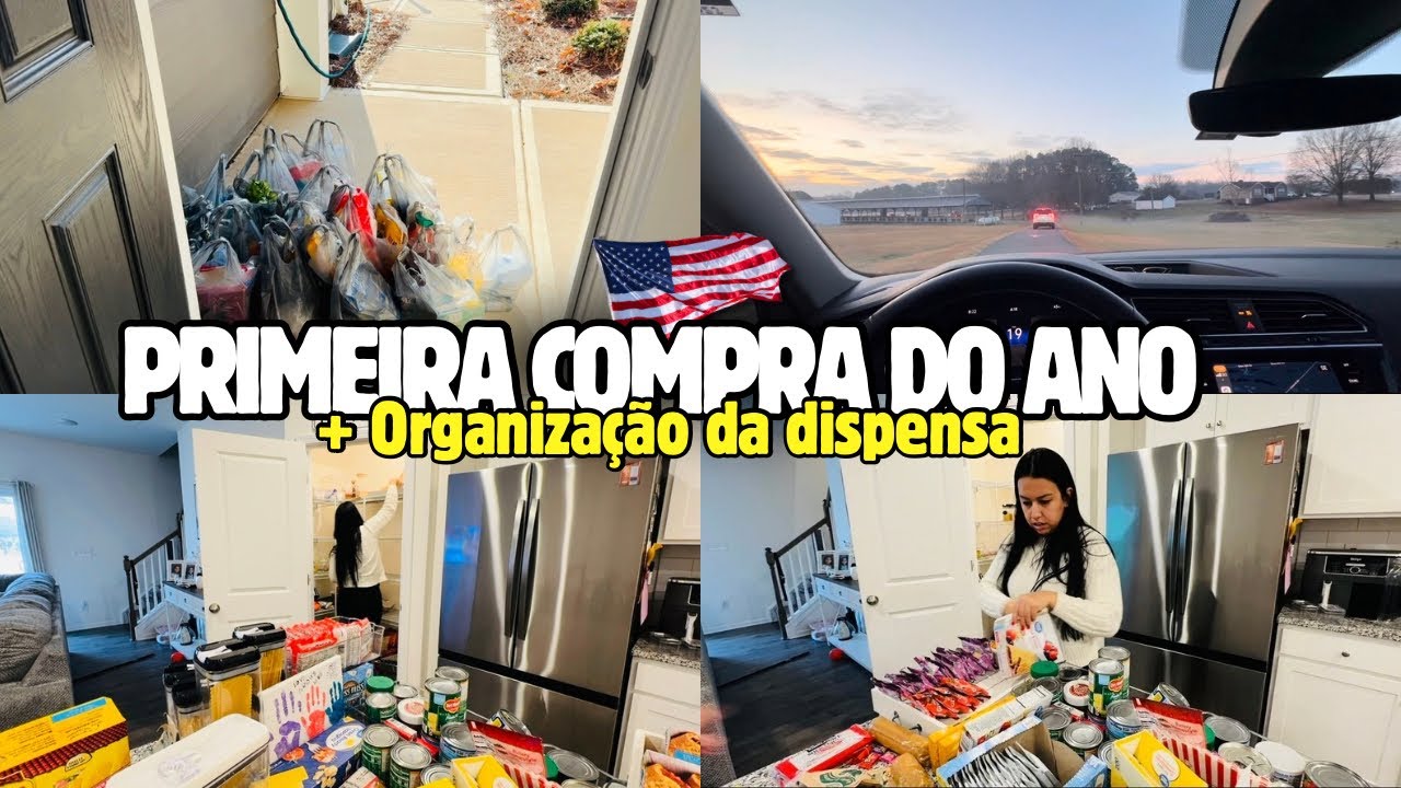 Primeira compra do ano sem sair de casa + Organizando a dispensa 🇺🇸