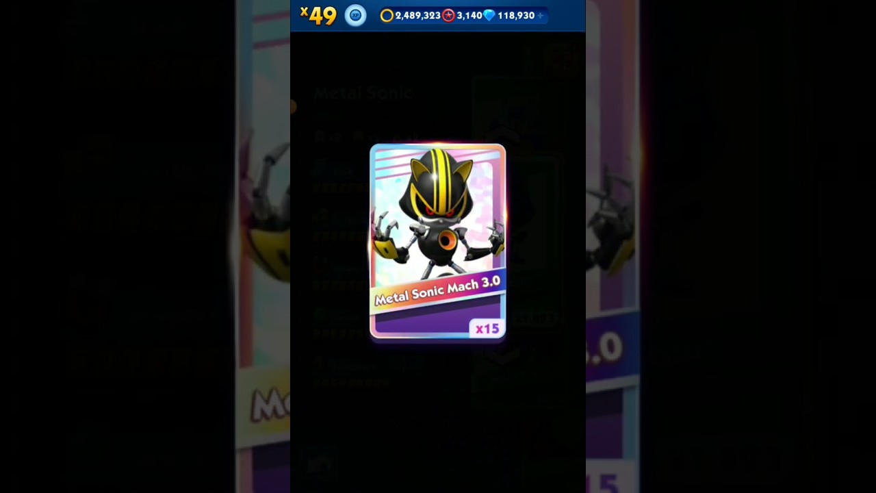 Unlocking Metal Sonic Mach 3.0 ⚫️🟡 | Sonic Dash #shorts